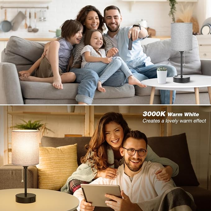 Grey Nightstand Lamps 3 Color Temperatures - Image 6