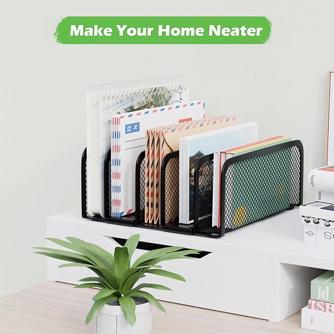 Mail Organizer Countertop 2 Pack, Metal File Holder - Image 6
