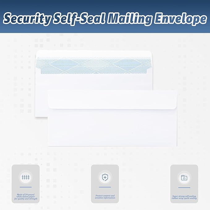 Yeplan 500PCS #10 Envelopes Letter Size Self Seal Business Envelopes No Window - Image 6