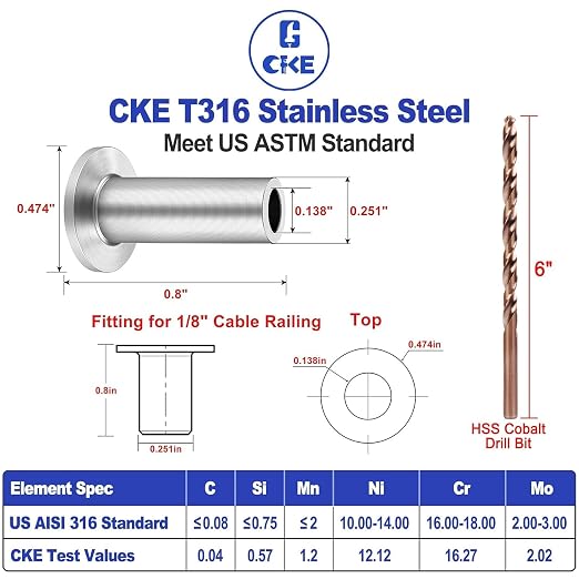 CKE 150 Pack T316 Stainless Steel Protector Sleeves - Image 3