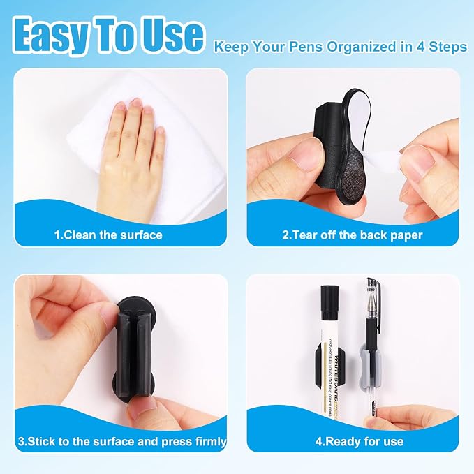 BOBOKA 20 Pack Upgraded Pencil Holder, Adhesive Pen Holder - Image 7