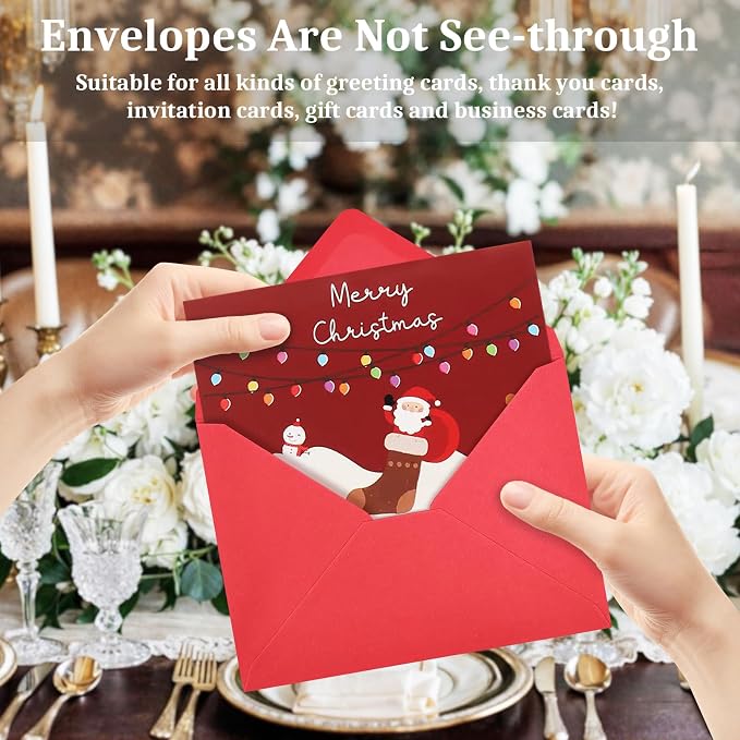 200 Pack Christmas A7 Envelopes, 5.24 x 7.24 in Envelopes - Image 5