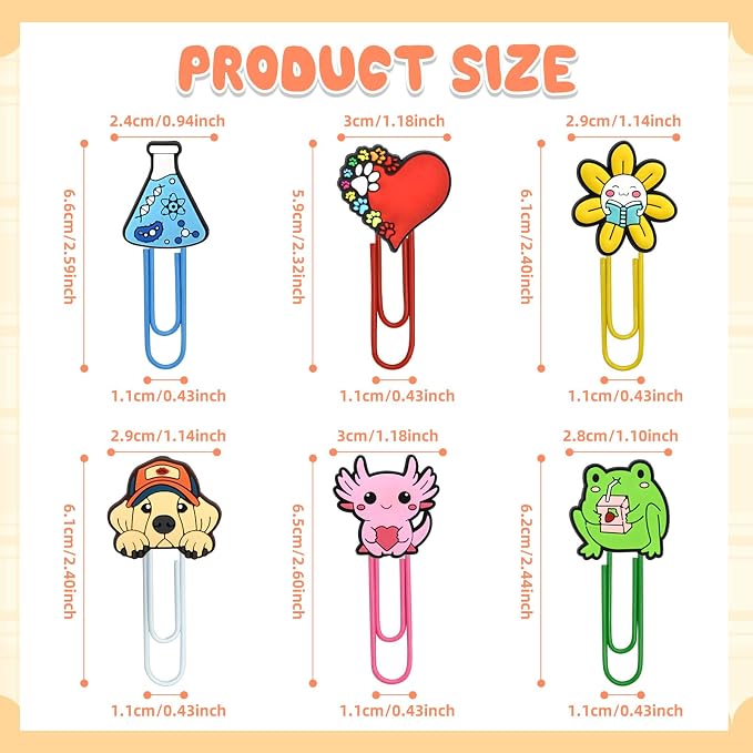 50 PCS Random Paper Clips Metal Paperclip Large Size Paper Clip Cute Bookmark - Image 4