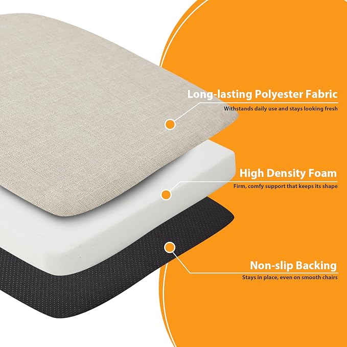 Ruqmuis Chair Cushions for Dining Chairs, D-Shaped Chair Pads - Image 4