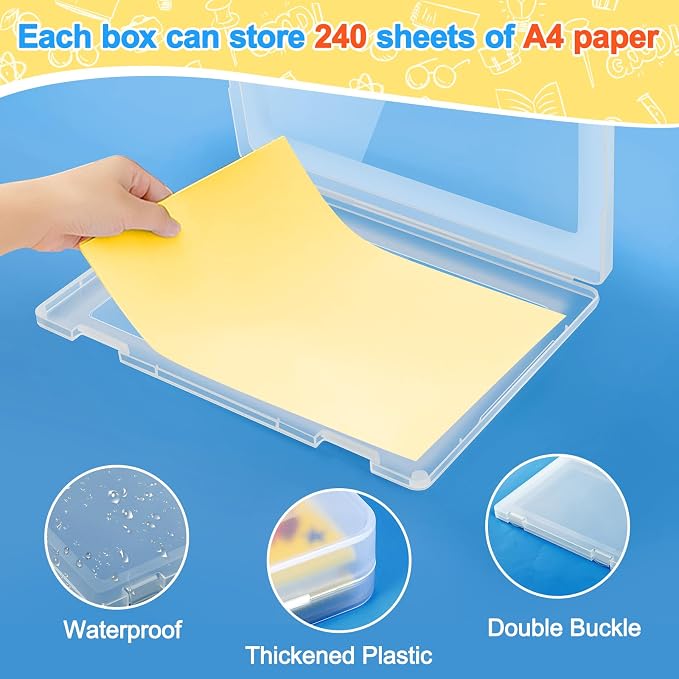 4 Pack A4 File Box Paper Organizers Holder, Transparent Document Paper Project - Image 4