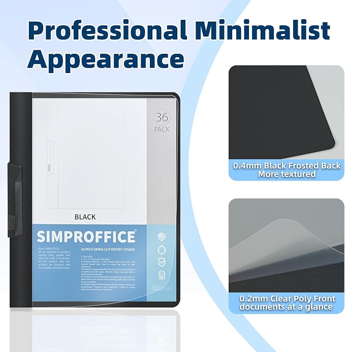 36 Pack Swing Clip Report Covers, 9 x 11.4 Inches - Image 3