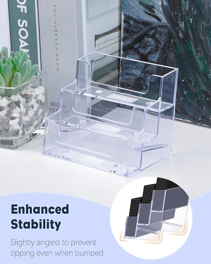 Uniclife 2 Pack Acrylic Business Card Holder - Image 4