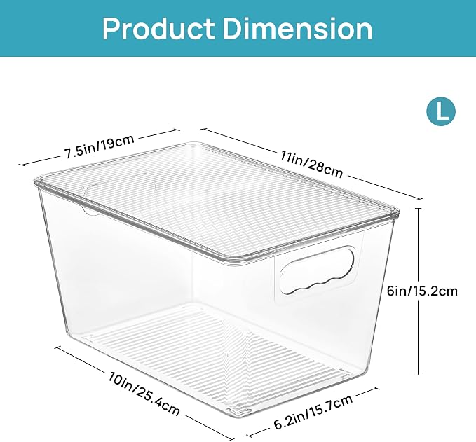 Vtopmart 10 Pack Clear Stackable Storage Bins - Image 2