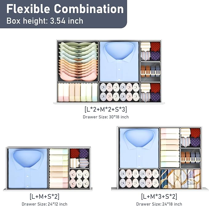 DIMJ Drawer Organizer Clothes, 28 Pack Dresser Organizer, Foldable Closet - Image 4