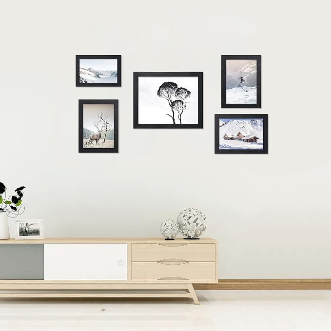 ELSKER&HOME 8x10 Picture Frame Black Set of 6 Glass | Multi Photo Frames Collage - Image 3