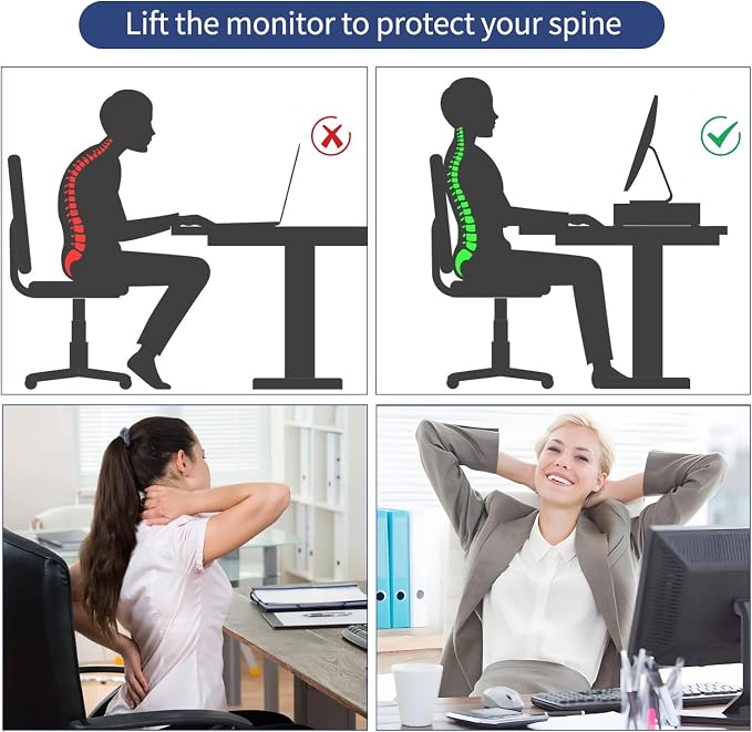 AUPSEN Computer Monitor Stands Riser，2-Tier Desk Organizers and Accessories - Image 2