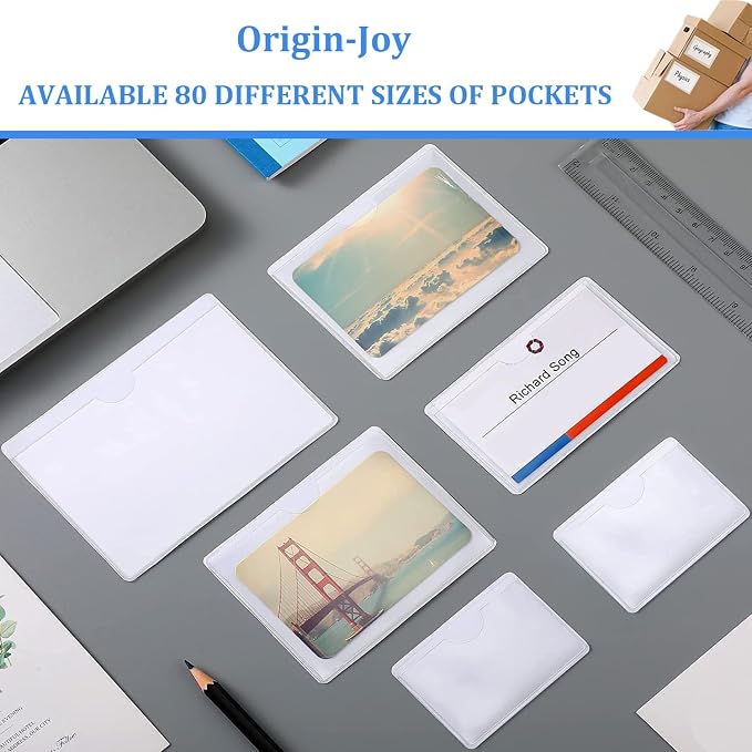 Origin-Joy 60 PCS Self Adhesive Index Card Pockets - Image 6