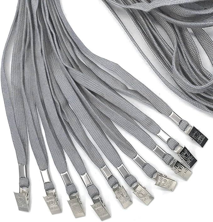 Bird Fiy 50 Pcs Cotton Lanyards Bulldog Clip 32-inch Flat Braid Neck Lanyard - Image 5