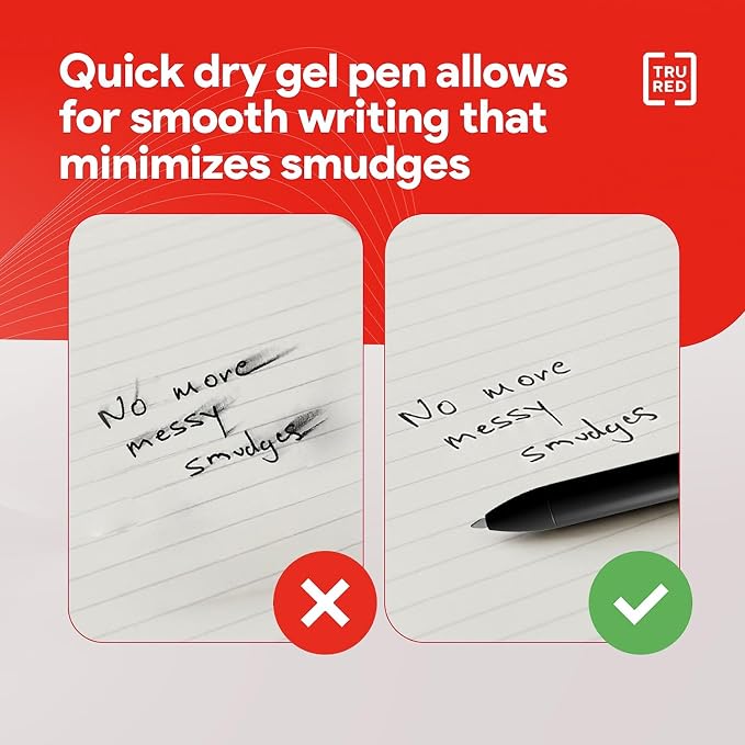 TRU RED Retractable Gel Pens, Fine Point 0.5mm, 12 Pack – Quick‑Dry Pens - Image 4