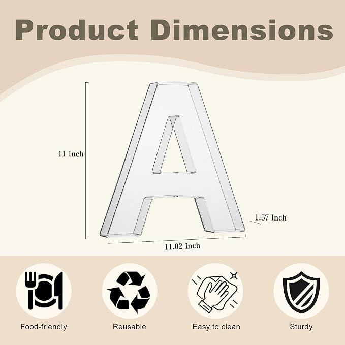 11" Clear Acrylic Letter & Number Charcuterie Tray-Reusable Fillable Alphabet - Image 7