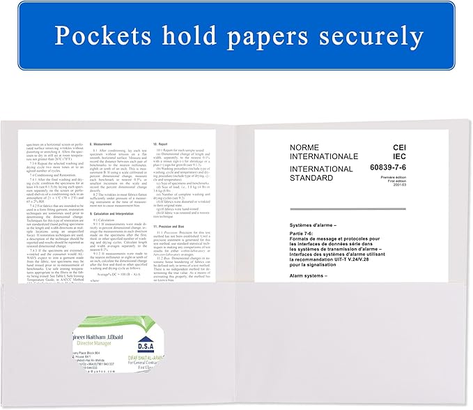 Zzrywuty 50 Packs White Two Pocket File Folders - Image 3