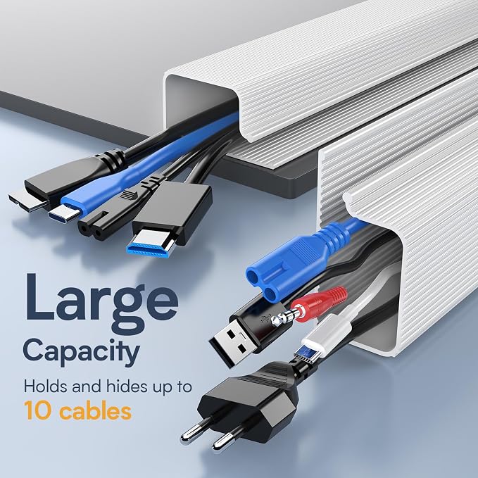 Delamu 157in Cable Management Under Desk, Safe & Tidy Under Desk Cable - Image 6