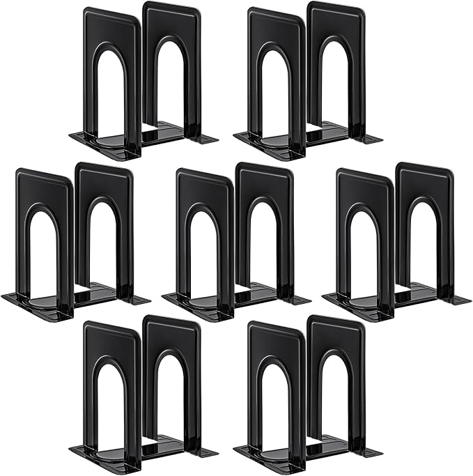 HappyHapi Book Ends, Non-Skid Metal Bookend Supports by Happyhapi