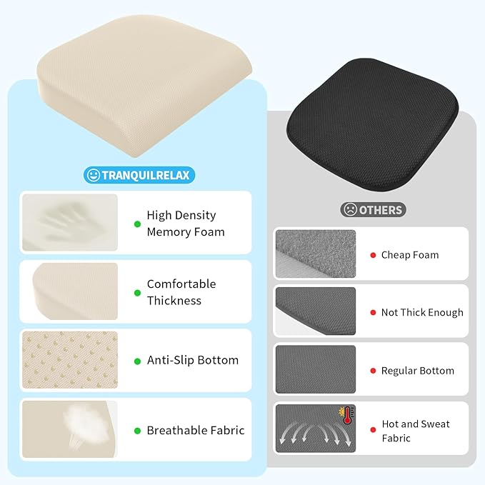 TranquilRelax 2XL Seat Cushion, Memory Foam Cushion - Image 5
