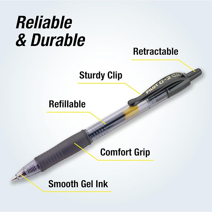 Pilot 84095 G2 Premium Retractable Gel Ink Pen, Refillable, 1.0 mm - Image 3