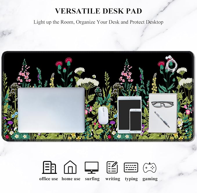 Auhoahsil Desk Pad, XL Extended Large Gaming Mouse Pad 31.5 x 11.8 Inch - Image 7