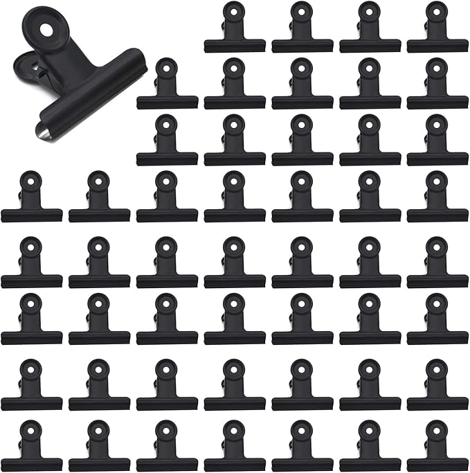50 Pcs Metal Bulldog Clips, Mini Metal Paper Clips 0.87 in Hinge Clips Small by Unknown