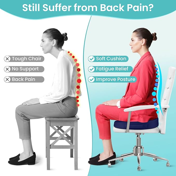 Office Chair Seat Cushion, Cooling Gel Enhanced Memory Foam Cushion - Image 4
