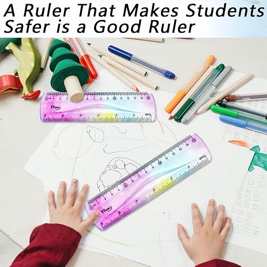 2 PCS 6 Inch Flexible Ruler, Bendable Plastic Ruler, Soft Bendable Gradient - Image 7
