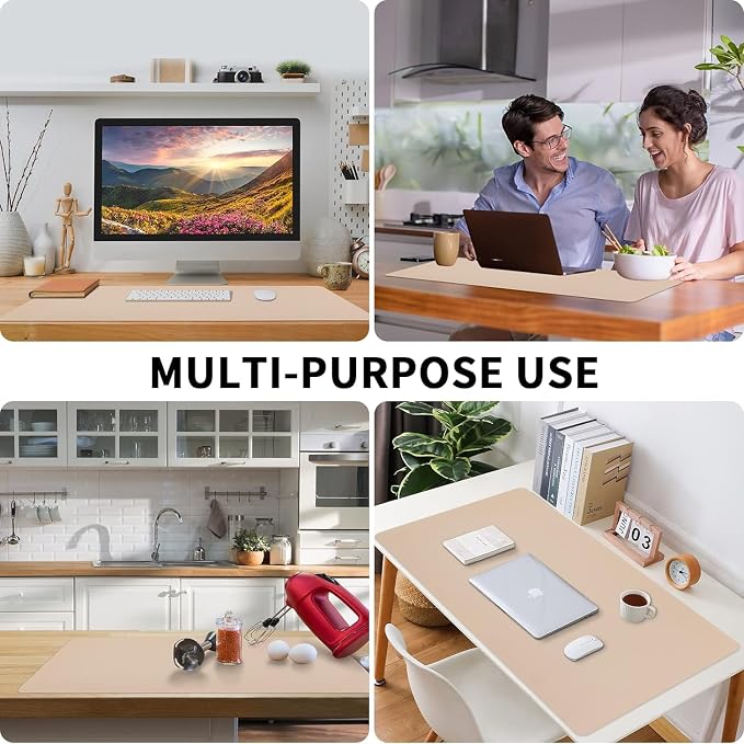 Bloss Leather Desk Pad, Mouse Pad, Non-Slip Desk Protector Mat, Leather Desk - Image 6