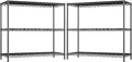 3- Shelf Metal Shelving Unit 35.6Wx14Dx36H, Adjustable Storage Shelves Heavy by Durayloly
