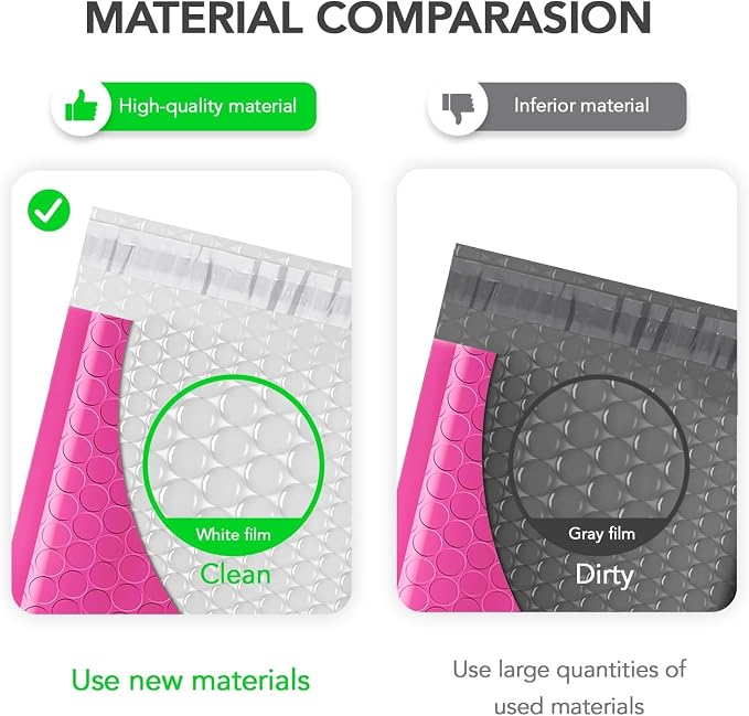 Fuxury Bubble Mailers 6x10" 600 Pack Pink Thick Padded Envelopes Usable Size - Image 5