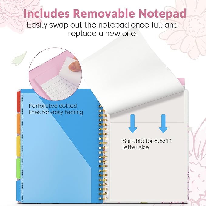 Sooez Clipboard Folio with Refillable Notepad, Folder with 10 Storage Pockets - Image 5