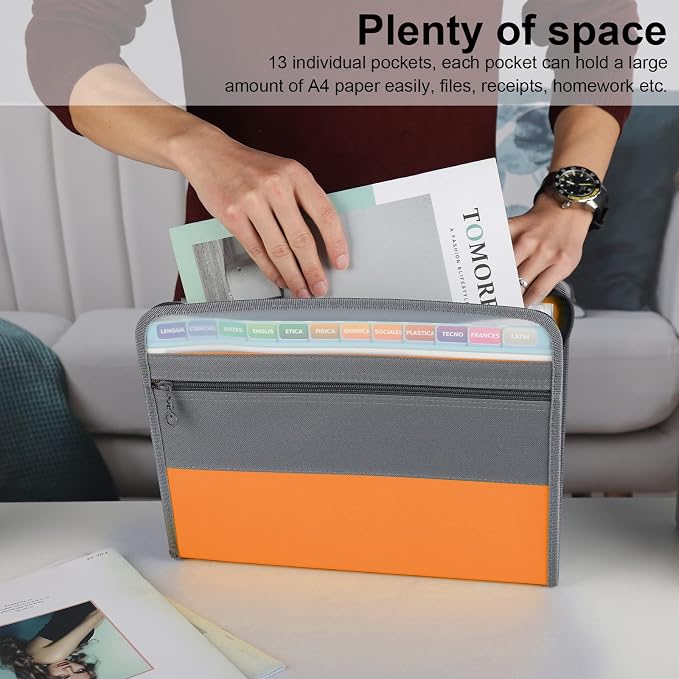 NAFY Expanding File Folders, A4 Letter Size Portable Accordion Expanding File - Image 2
