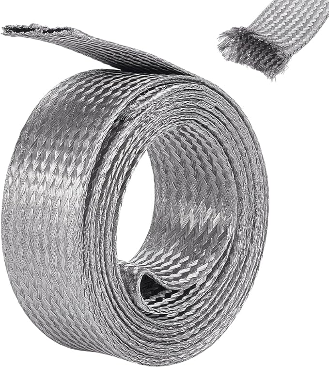 UNICRAFTALE 9.84ft 1.18" W Braided Sleeving Braid Stainless Steel Cable Wire by UNICRAFTALE