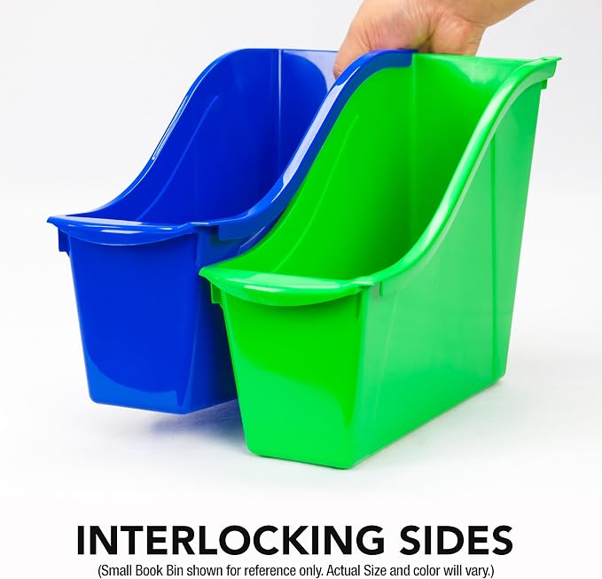 Storex Large Book Bin, 14.3 x 5.3 x 7 Inches, Case of 6 - Image 4