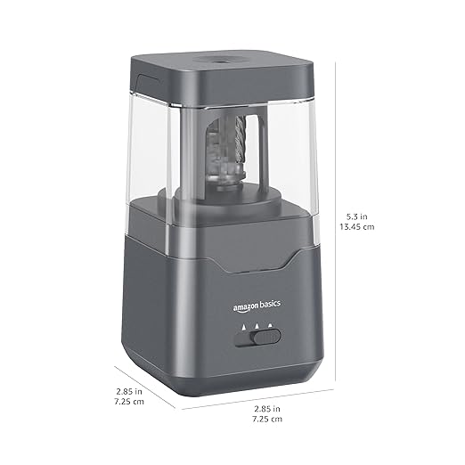 Amazon Basics Portable Electric Pencil Sharpener, Helical Blade, Auto Stop - Image 7
