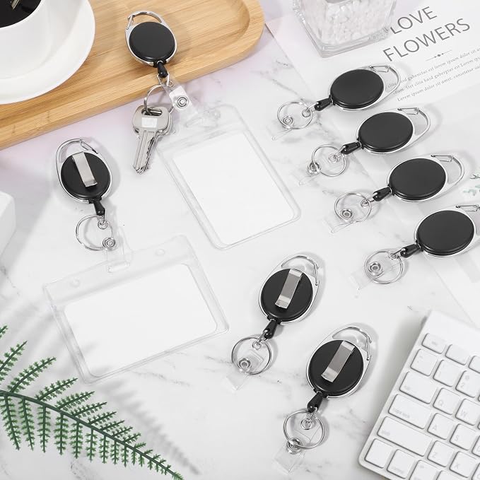 50 Pack Badge Reels Retractable ID Badge Holder - Image 2