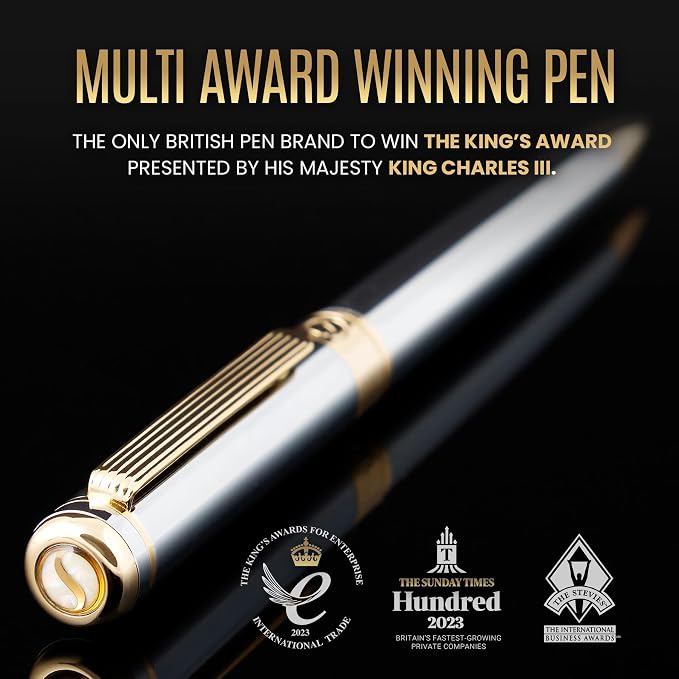 Scriveiner Silver Chrome Ballpoint Pen - Image 2