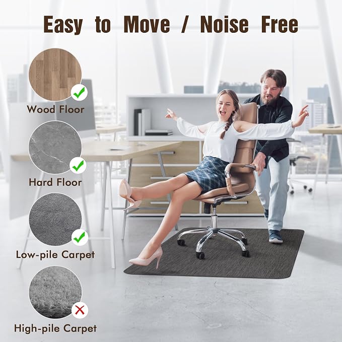 Blvornl Office Chair Mat for Hardwood Floor and Low Pile Carpet, Anti-Slip Hard - Image 5
