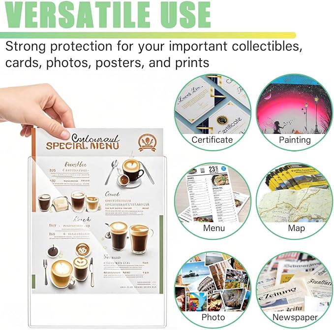 12-Pack 8.5" x 11" Rigid Print Protectors, Transparent Hard Plastic Page Sheet - Image 5