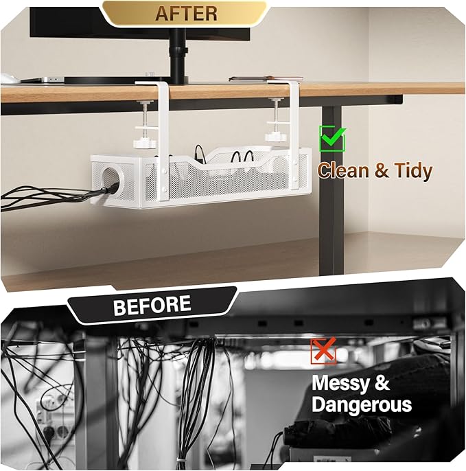 Under Desk Cable Management Large, Cinati 16" Cable Management Box - Image 4