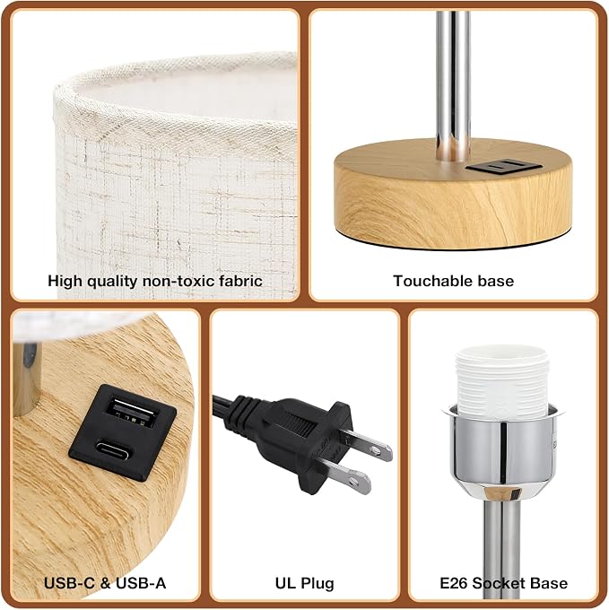 Touch Bedside Lamps Set of 2 - Image 8