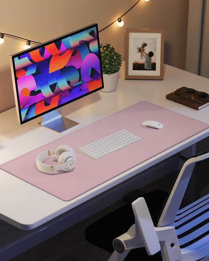 Leather Desk Pad Protector, Mouse Pad, Office Desk Mat, Non-Slip PU Leather - Image 6