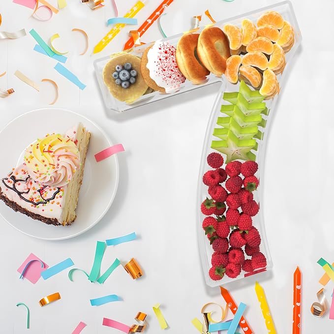 11" Acrylic Number Charcuterie Board Box, Reusable Fillable Number Cake Candy - Image 4