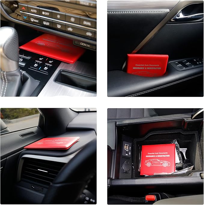 UYYE Car Registration and Insurance Card Holder, Vehicle Glove Box Car Organizer - Image 6