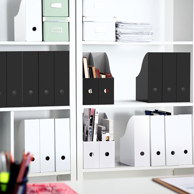 Simple Houseware 12-Pack Magazine File Holder Box, Foldable Cardboard Organizer - Image 5