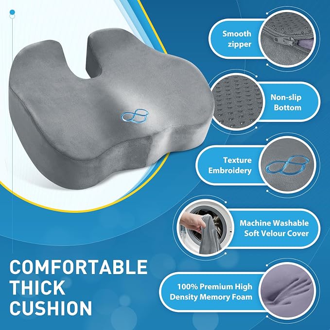 BlissTrends Seat Cushion, 5.2in Thick Memory Foam Cushions - Image 4