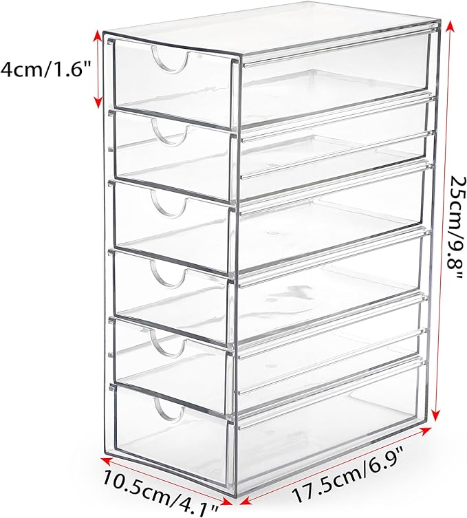 Hipiwe Plastic Drawer Organizer Clear Desktop Drawers Box - Image 3