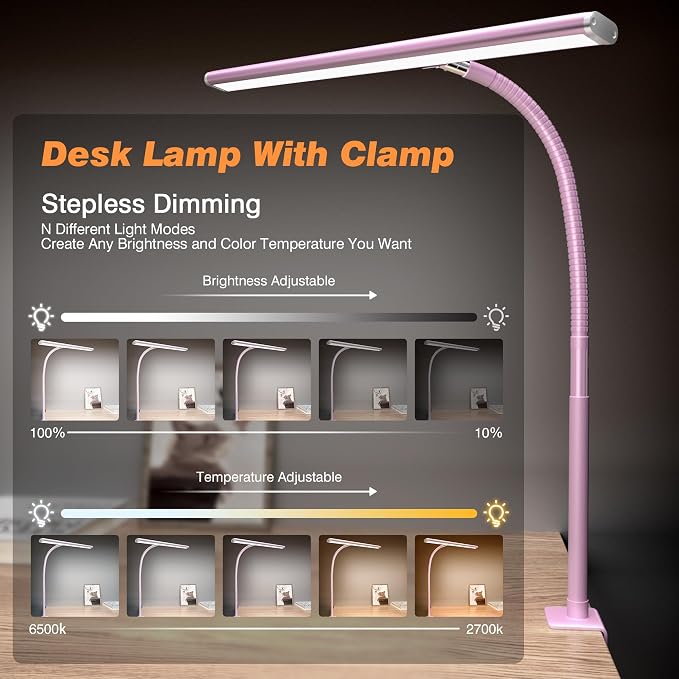 Airlonv LED Desk Lamp for Office Home, Eye-Caring Desk Light - Image 2
