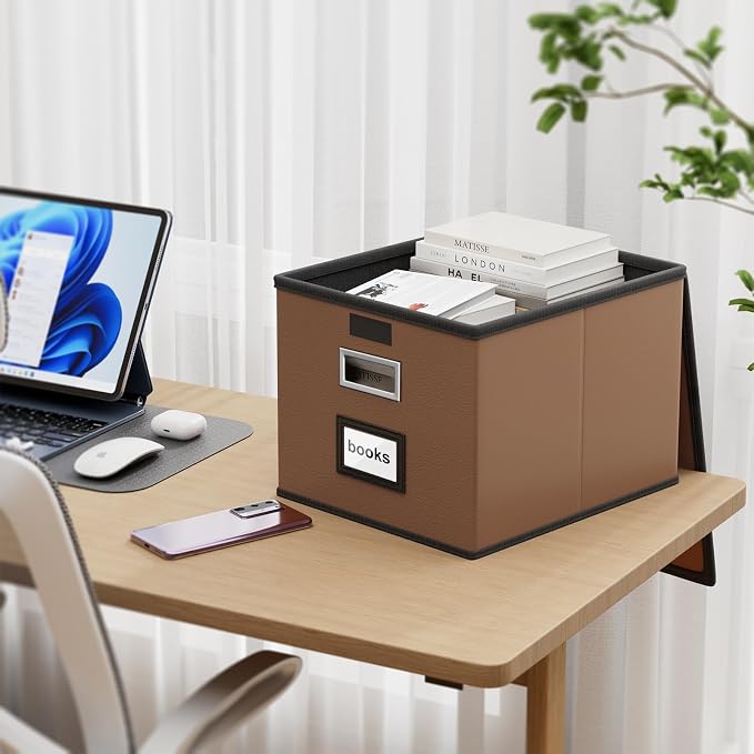 Faux Leather File Organizer Box - Image 2
